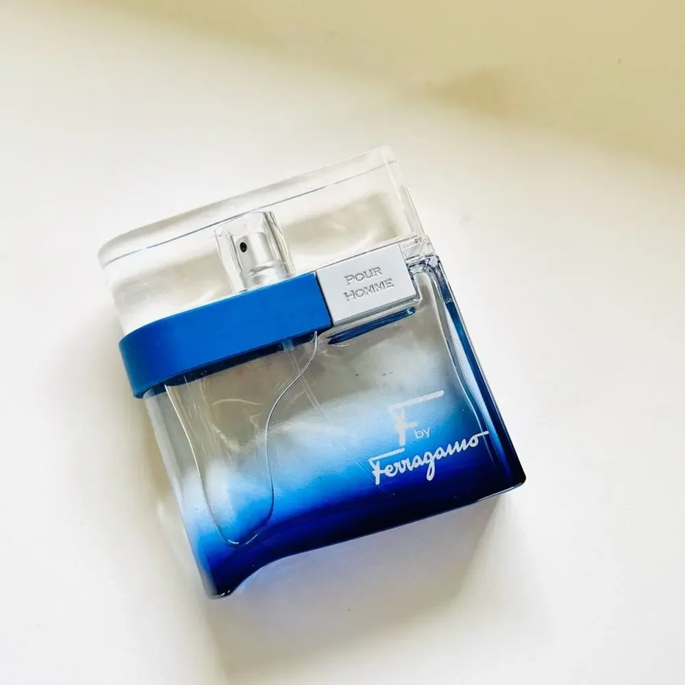 NEW SALVATORE FERRAGAMO MENS Eu De F Free Time Scent Spray Clear Blue Bottle